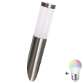 LED RGBW dimmējams āra sienas gaismeklis LIVIA 1xE27/6,5W/230V 2700-6500K Wi-Fi IP44 sudraba