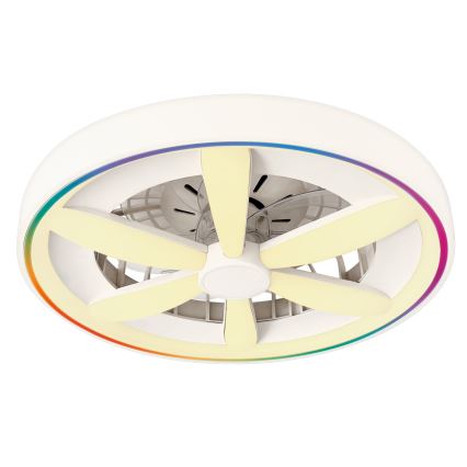 LED RGBW regulējams griestu gaismeklis ar ventilatoru MALAWI LED/48W/230V 3000-6500K balts + tālvadības pults