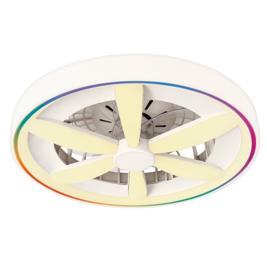 LED RGBW regulējams griestu gaismeklis ar ventilatoru MALAWI LED/48W/230V 3000-6500K balts + tālvadības pults