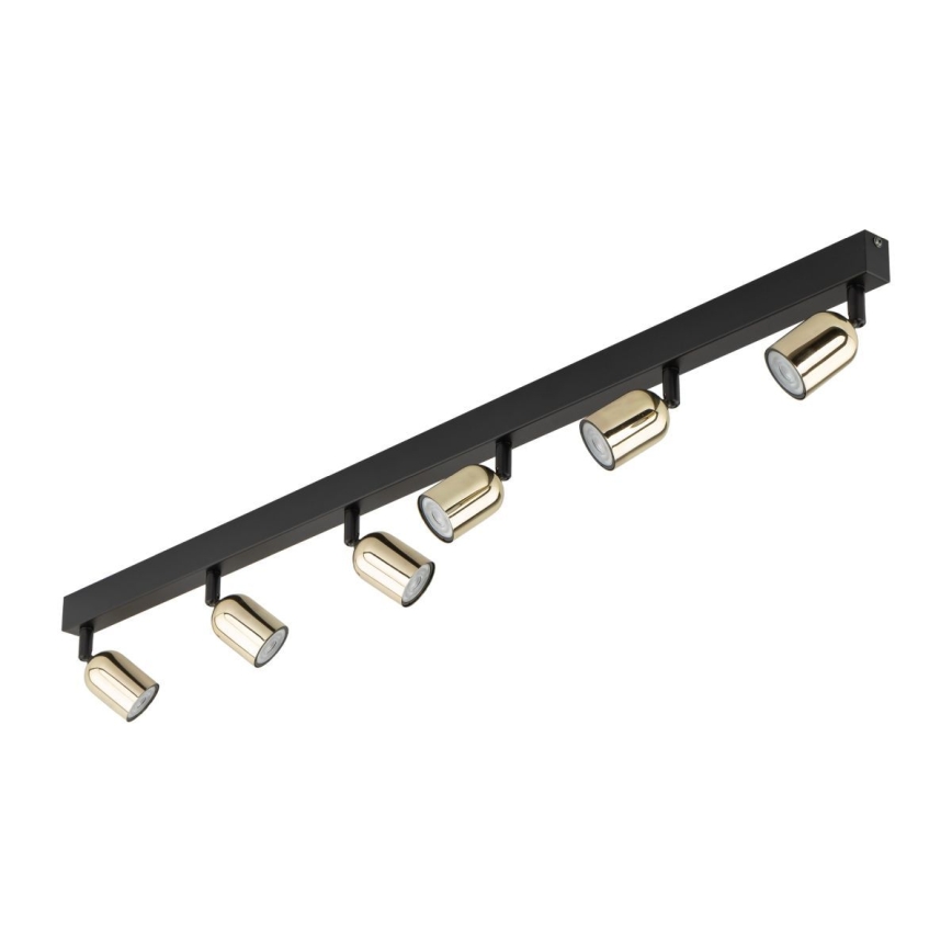 LED RGBW dimmējams punktveida gaismeklis TOP 6xGU10/6,5W/230V 2700-6500K melns/zelts
