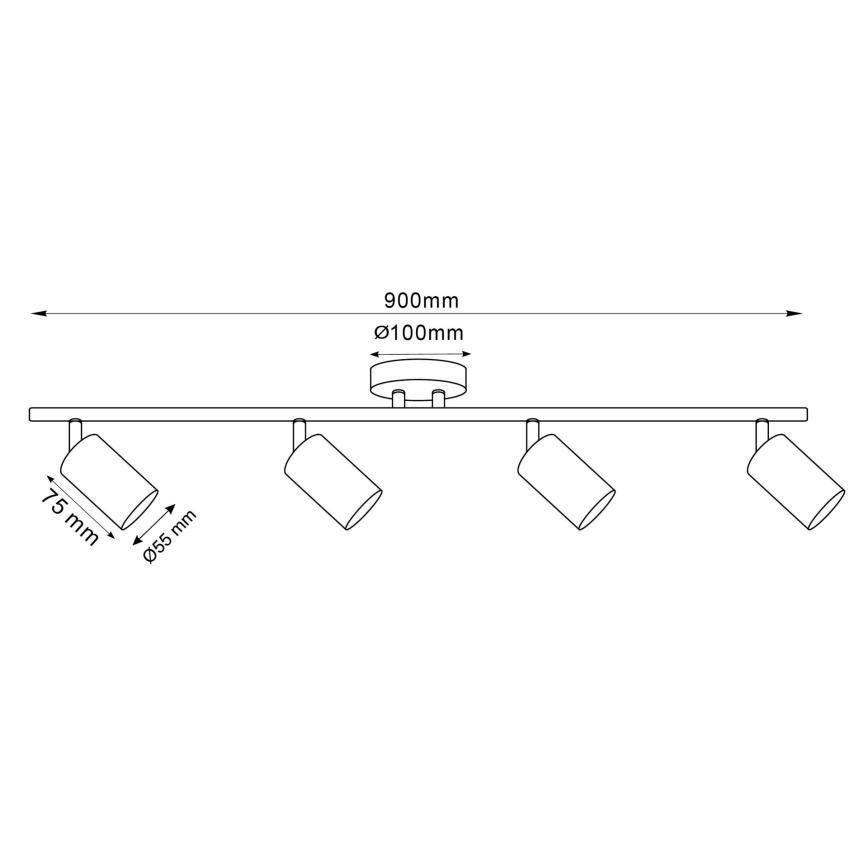 LED RGBW dimējams virziena gaismeklis GOLDI 4xGU10/4,8W/230V 3000K zelta + tālvadība