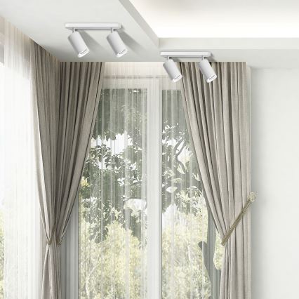 LED RGBW dimējama vannas istabas spotlampa TURYN 2xGU10/4,8W/230V 3000K IP44 balta + tālvadības pults