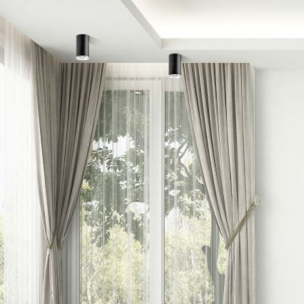 LED RGBW dimmējams vannas istabas punktgaismeklis TURYN 1xGU10/4,8W/230V 3000K IP44 melns + tālvadības pults