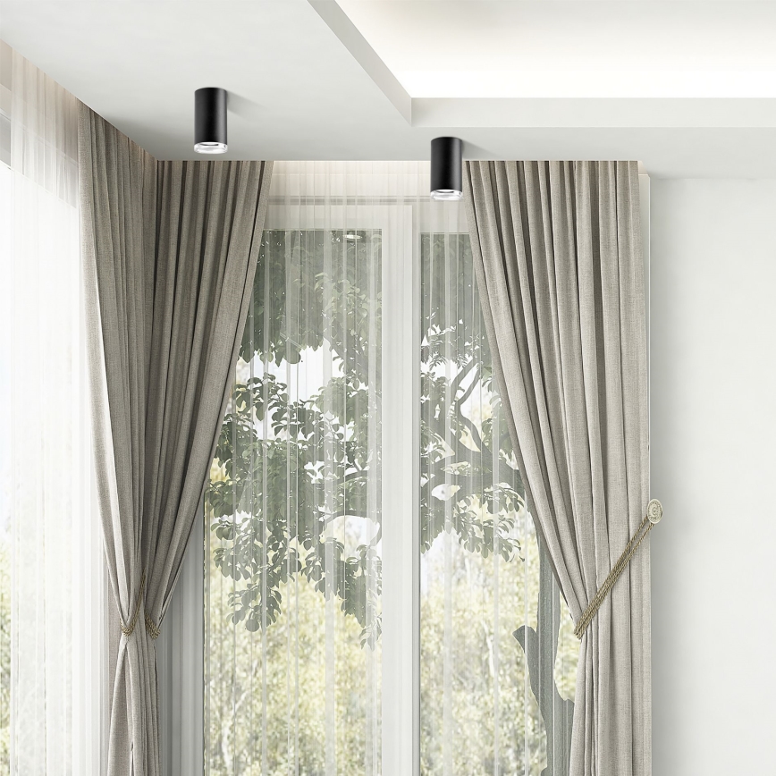 LED RGBW dimmējams vannas istabas punktgaismeklis TURYN 1xGU10/4,8W/230V 3000K IP44 melns + tālvadības pults