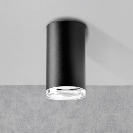 LED RGBW dimmējams vannas istabas punktgaismeklis TURYN 1xGU10/4,8W/230V 3000K IP44 melns + tālvadības pults