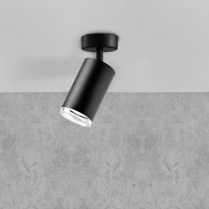 LED RGBW ar regulējamu spilgtumu vannas istabas vietas gaismeklis TURYN 1xGU10/4,8W/230V 3000K IP44 melns + tālvadība