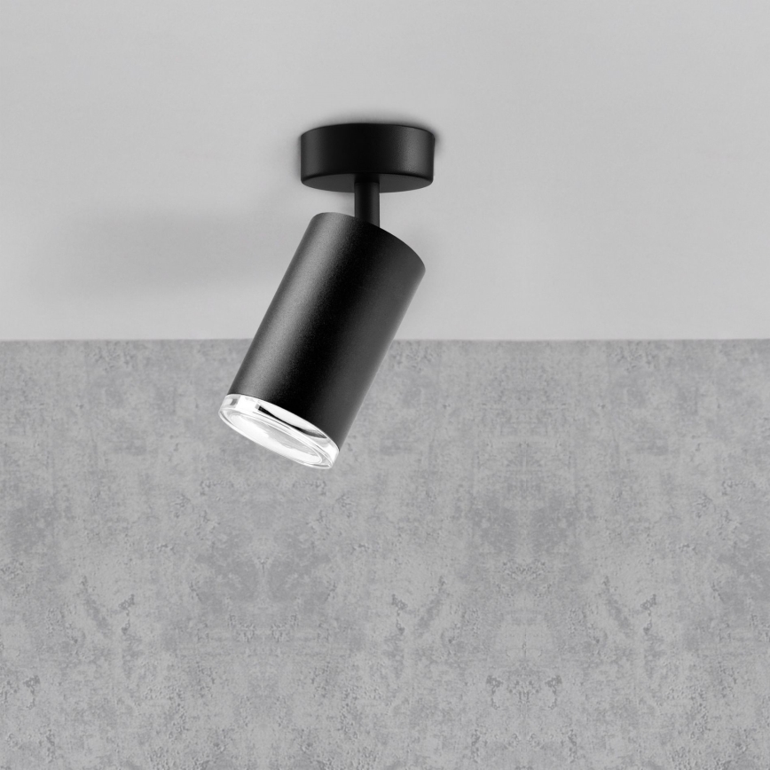 LED RGBW ar regulējamu spilgtumu vannas istabas vietas gaismeklis TURYN 1xGU10/4,8W/230V 3000K IP44 melns + tālvadība