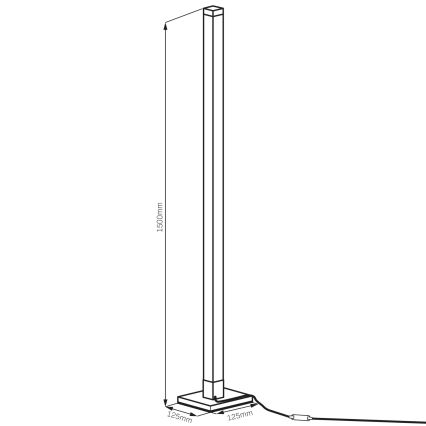 LED RGBW Aptumšojama grīdas stāvlampa MAGICAL LED/7W/230V + tālvadības pults