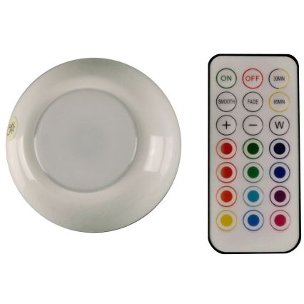 LED RGBW Aptumšojams mēbeļu apgaismojums LED/0,5W/4,5V 3xAAA balta + tālvadības pults