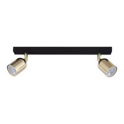 LED RGBW punktveida gaismeklis ar regulējamu spilgtumu TOP 2xGU10/6,5W/230V 2700-6500K melns/zelts