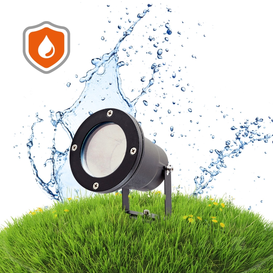LED RGBW regulējama āra lampa BLAKE 1xGU10/4,8W/230V IP65 + tālvadības pults