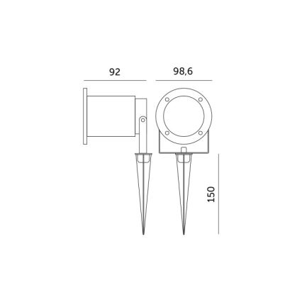 LED RGBW regulējama āra lampa BLAKE 1xGU10/4,8W/230V IP65 + tālvadības pults