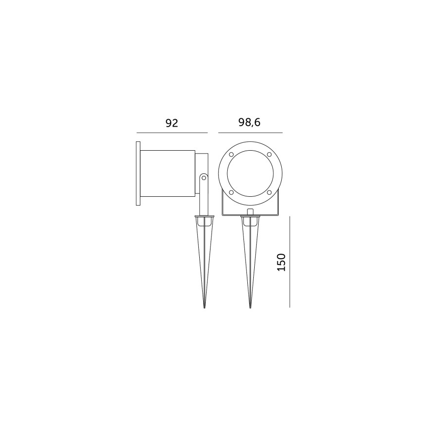 LED RGBW regulējama āra lampa BLAKE 1xGU10/4,8W/230V IP65 + tālvadības pults