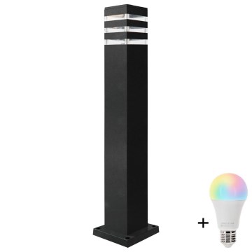 LED RGBW regulējamā āra lampa TEKSAS 1xE27/12W/230V 2700-6500K Wi-Fi 74 cm IP44 antracīta