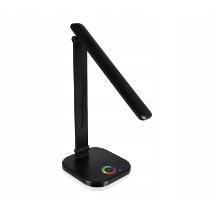 LED RGBW regulējama galda lampa ar bezvadu uzlādi LED/7W/5V USB melna