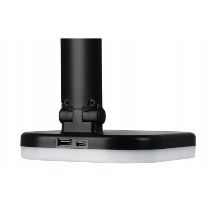 LED RGBW regulējama galda lampa ar bezvadu uzlādi LED/7W/5V USB melna