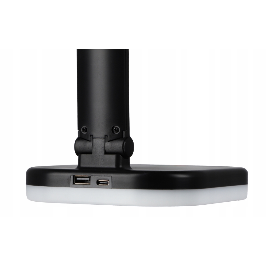 LED RGBW regulējama galda lampa ar bezvadu uzlādi LED/7W/5V USB melna