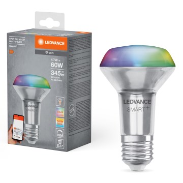 LED RGBW Regulējama reflektora spuldze SMART+ R63 E27/4,7W/230V 2700-6500K Wi-Fi - Ledvance