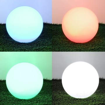 LED RGBW regulējama saules lampa GARDEN BALL LED/5W/3,7V 3000K IP54 2200 mAh Ø 40 cm + tālvadības pults
