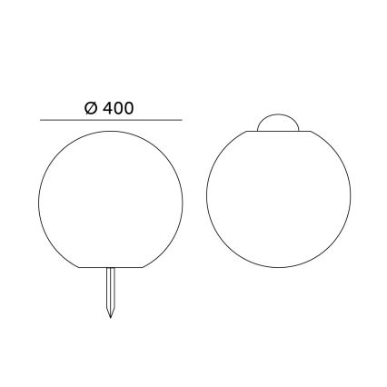 LED RGBW regulējama saules lampa GARDEN BALL LED/5W/3,7V 3000K IP54 2200 mAh Ø 40 cm + tālvadības pults