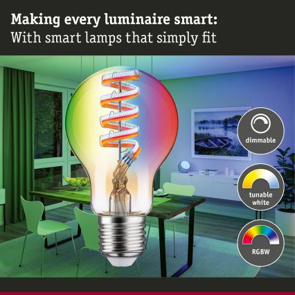 LED RGBW regulējama spuldze FILAMENT E27/6,3W/230V 2200-6500K - Paulmann 29156