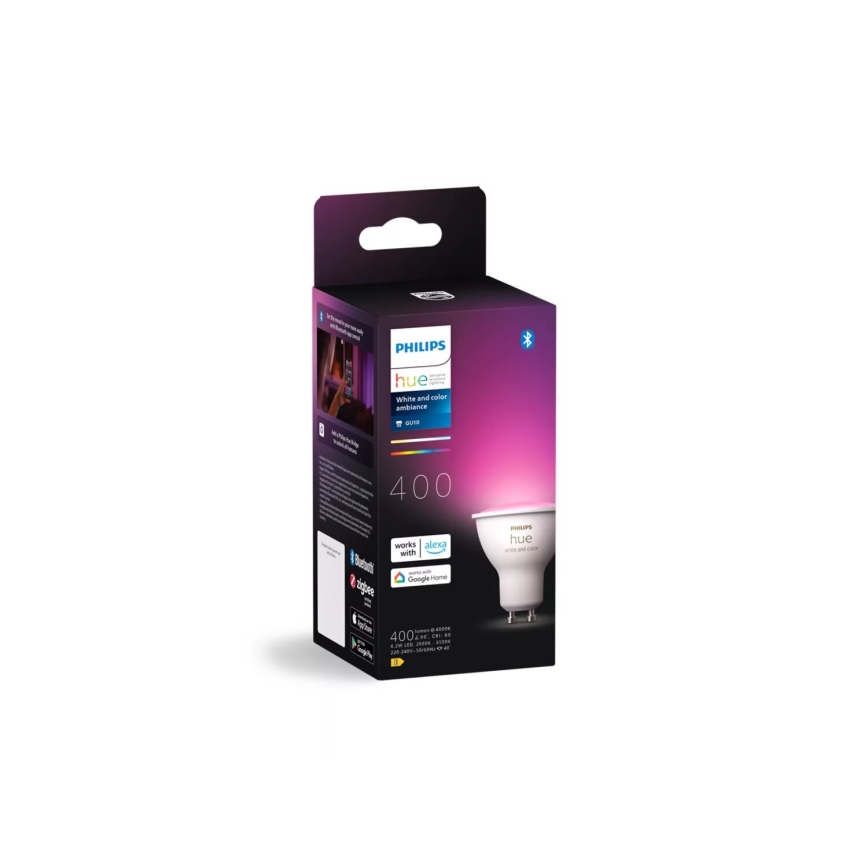 LED RGBW aptumšojama spuldze Philips Hue White And Color Ambiance GU10/4,2W/230V 2000-6500K
