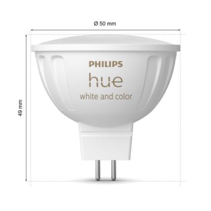 LED RGBW regulējama spuldze Philips Hue White And Color Ambiance GU5,3/MR16/6,3W/12V 2000-6500K