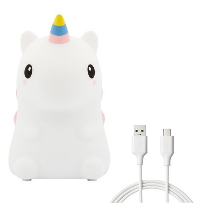 LED RGBW regulējama, uzlādējama bērnu nakts lampiņa ar skārienvadību UNICORN LED/1W/5V 1200 mAh