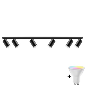 LED RGBW Regulējama vannas istabas gaisma TURYN 6xGU10/6,5W/230V 2700-6500K Wi-Fi IP44 melna