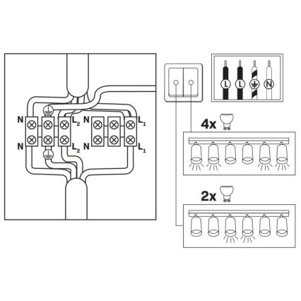 LED RGBW Regulējama vannas istabas gaisma TURYN 6xGU10/6,5W/230V 2700-6500K Wi-Fi IP44 balta