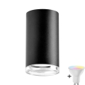 LED RGBW Regulējama vannas istabas spot gaisma TURYN 1xGU10/6,5W/230V 2700-6500K Wi-Fi IP44 melna