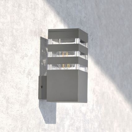 LED RGBW regulējams āra sienas gaismeklis TEKSAS 1xE27/9W/230V 2700–6500K Wi‑Fi IP44 antracīts