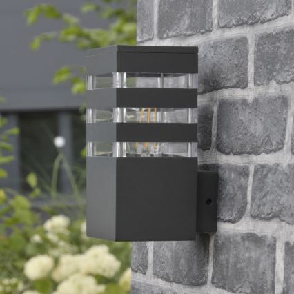 LED RGBW regulējams āra sienas gaismeklis TEKSAS 1xE27/9W/230V 2700–6500K Wi‑Fi IP44 antracīts