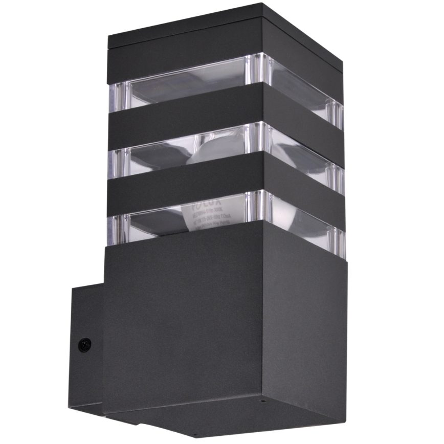 LED RGBW regulējams āra sienas gaismeklis TEKSAS 1xE27/9W/230V 2700–6500K Wi‑Fi IP44 antracīts
