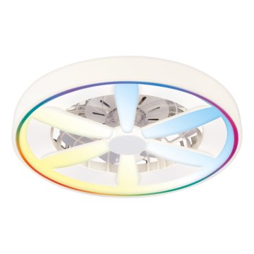 LED RGBW regulējams griestu gaismeklis ar ventilatoru MALAWI LED/48W/230V 3000-6500K balts + tālvadības pults