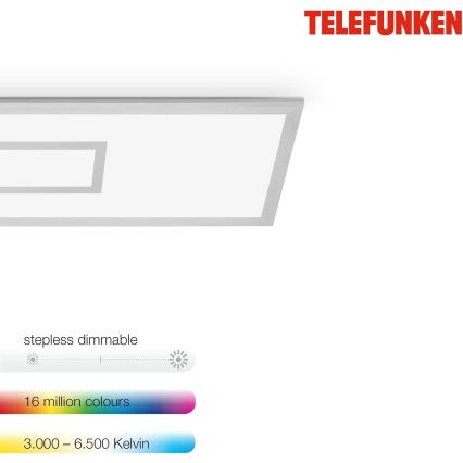 LED RGBW regulējams panelis LED/20W/230V 3000-6500K 25x100 cm sudraba + tālvadība