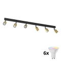 LED RGBW regulējams punktveida gaismeklis TOP 6xGU10/6,5W/230V 2700-6500K zelta/melna