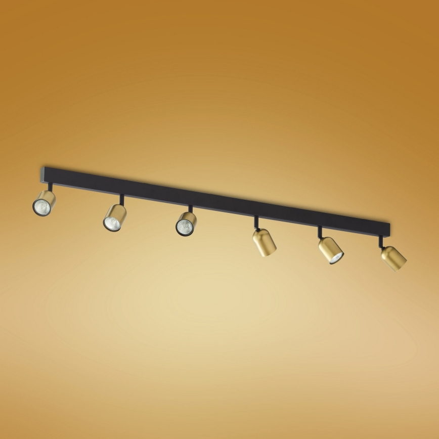 LED RGBW regulējams punktveida gaismeklis TOP 6xGU10/6,5W/230V 2700-6500K zelta/melna