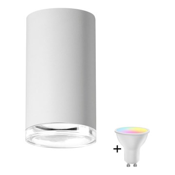 LED RGBW regulējams vannas istabas punktveida gaismeklis TURYN 1xGU10/6,5W/230V 2700-6500K Wi-Fi IP44 balts