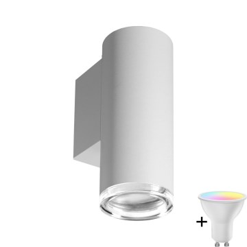 LED RGBW Regulējams vannas istabas sienas apgaismojums TURYN 1xGU10/6,5W/230V 2700-6500K Wi-Fi IP44 balts