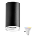 LED RGBW regulējams vannas istabas spot gaismeklis TURYN 1xGU10/6,5W/230V 2700-6500K Wi-Fi IP44 melns