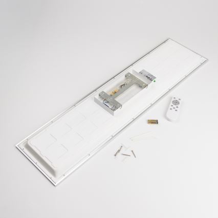 LED RGBW virsmas montāžas panelis LED/13,5W/230V ar regulējamu spilgtumu 3000-6500K 29,5x59,5 cm sudraba + tālvadības pults