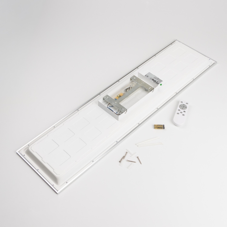 LED RGBW virsmas montāžas panelis LED/13,5W/230V ar regulējamu spilgtumu 3000-6500K 29,5x59,5 cm sudraba + tālvadības pults