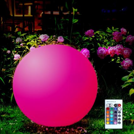 LED RGBW Saules enerģijas lampa BALL LED/1,2V d. 40 cm IP65 + tālvadības pults