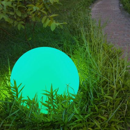LED RGBW Saules enerģijas lampa BALL LED/3,2V 500 mAh d. 20 cm IP65 + tālvadības pults