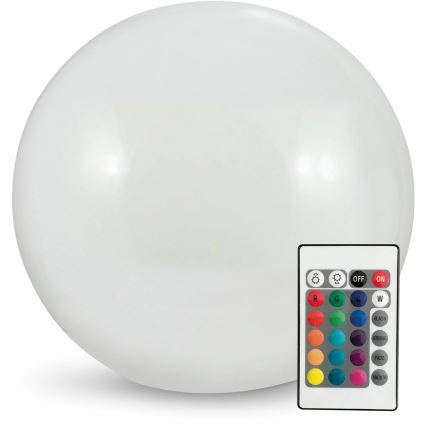 LED RGBW Saules enerģijas lampa BALL LED/3,2V 500 mAh d. 20 cm IP65 + tālvadības pults
