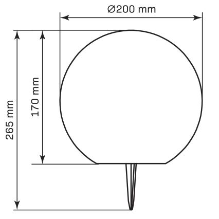 LED RGBW Saules enerģijas lampa BALL LED/3,2V 500 mAh d. 20 cm IP65 + tālvadības pults