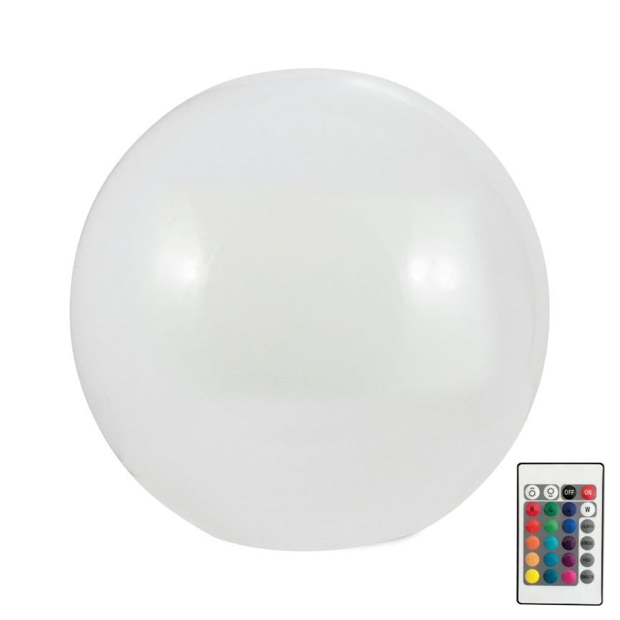 LED RGBW Saules enerģijas lampa BALL LED/3,2V 500 mAh d. 30 cm IP65 + tālvadības pults