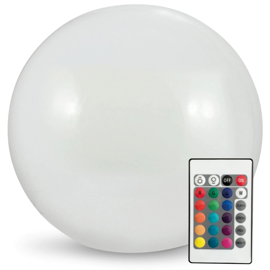 LED RGBW Saules enerģijas lampa BALL LED/3,7V 1500 mAh d. 50 cm IP65 + tālvadības pults
