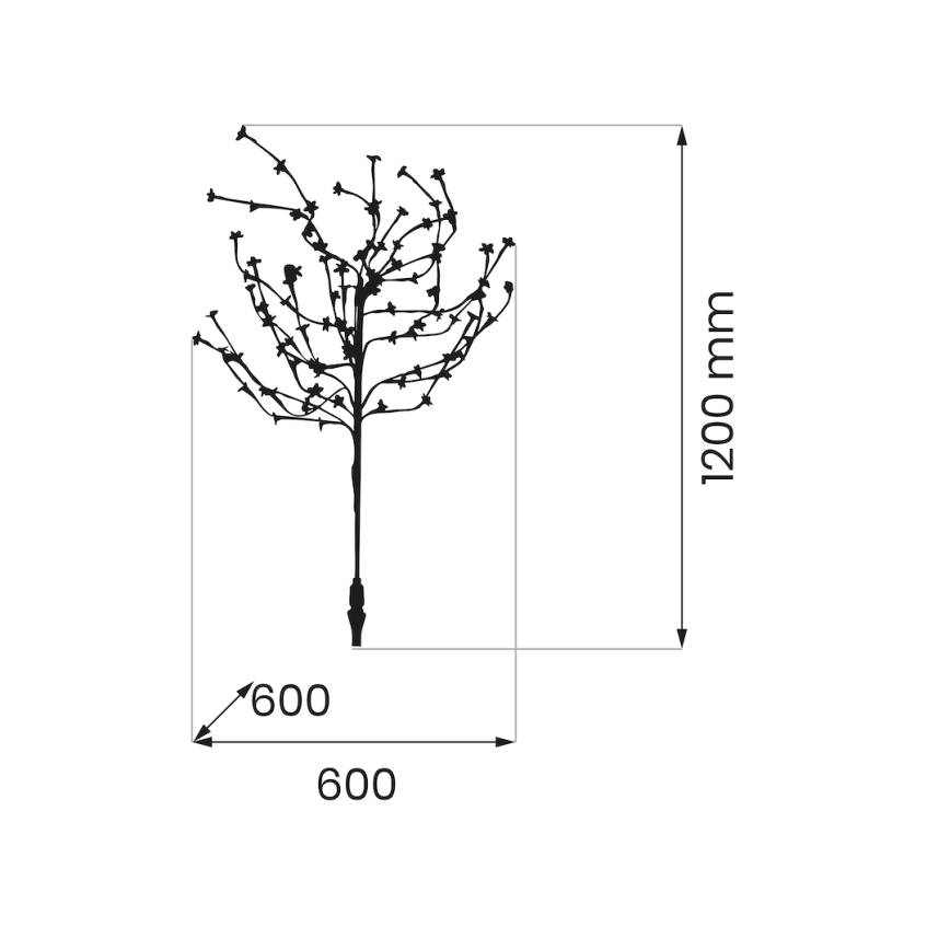 LED RGBW Saules enerģijas lampa TREE LED/0,1W/1,2V 600 mAh IP44 brūna